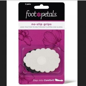 NEW Foot Petals No-Slip Grips- 2 pair, black and white